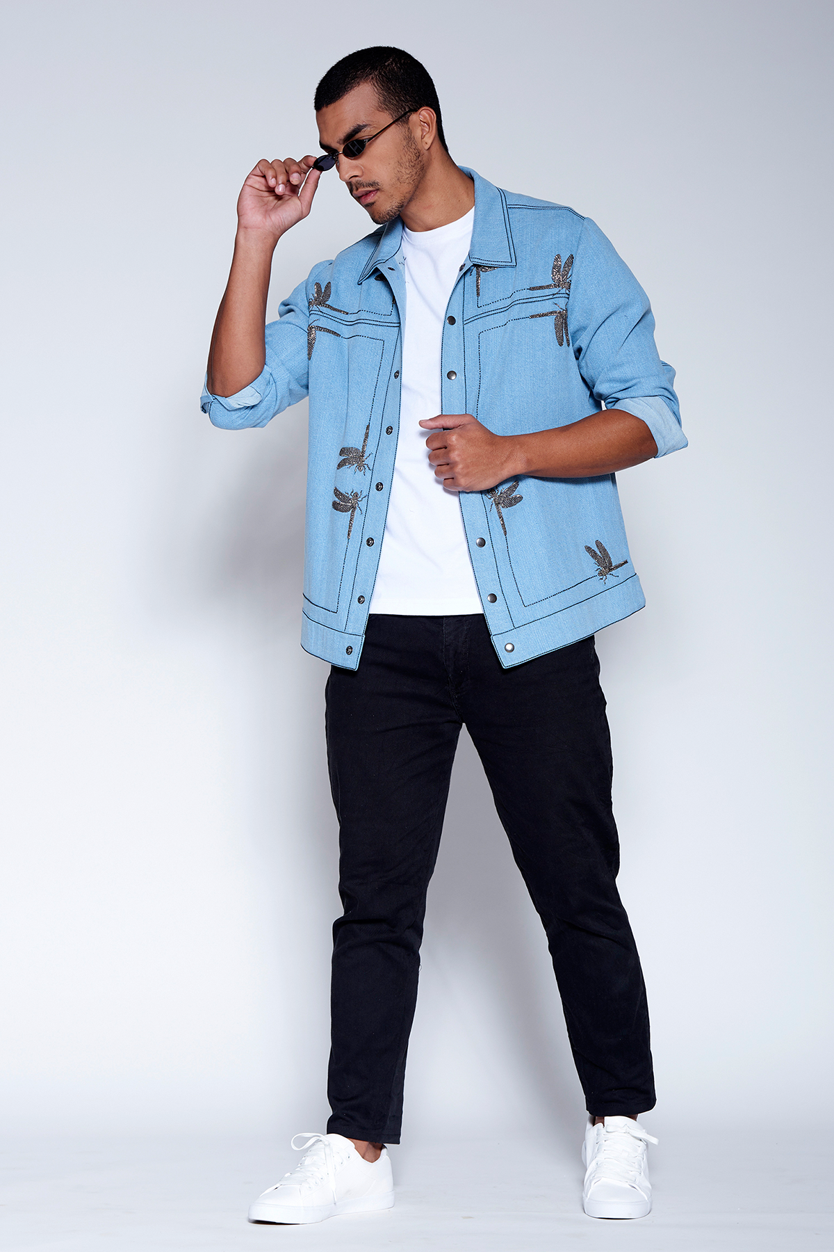 Half Dragonfly Denim Jacket Shahin Mannan