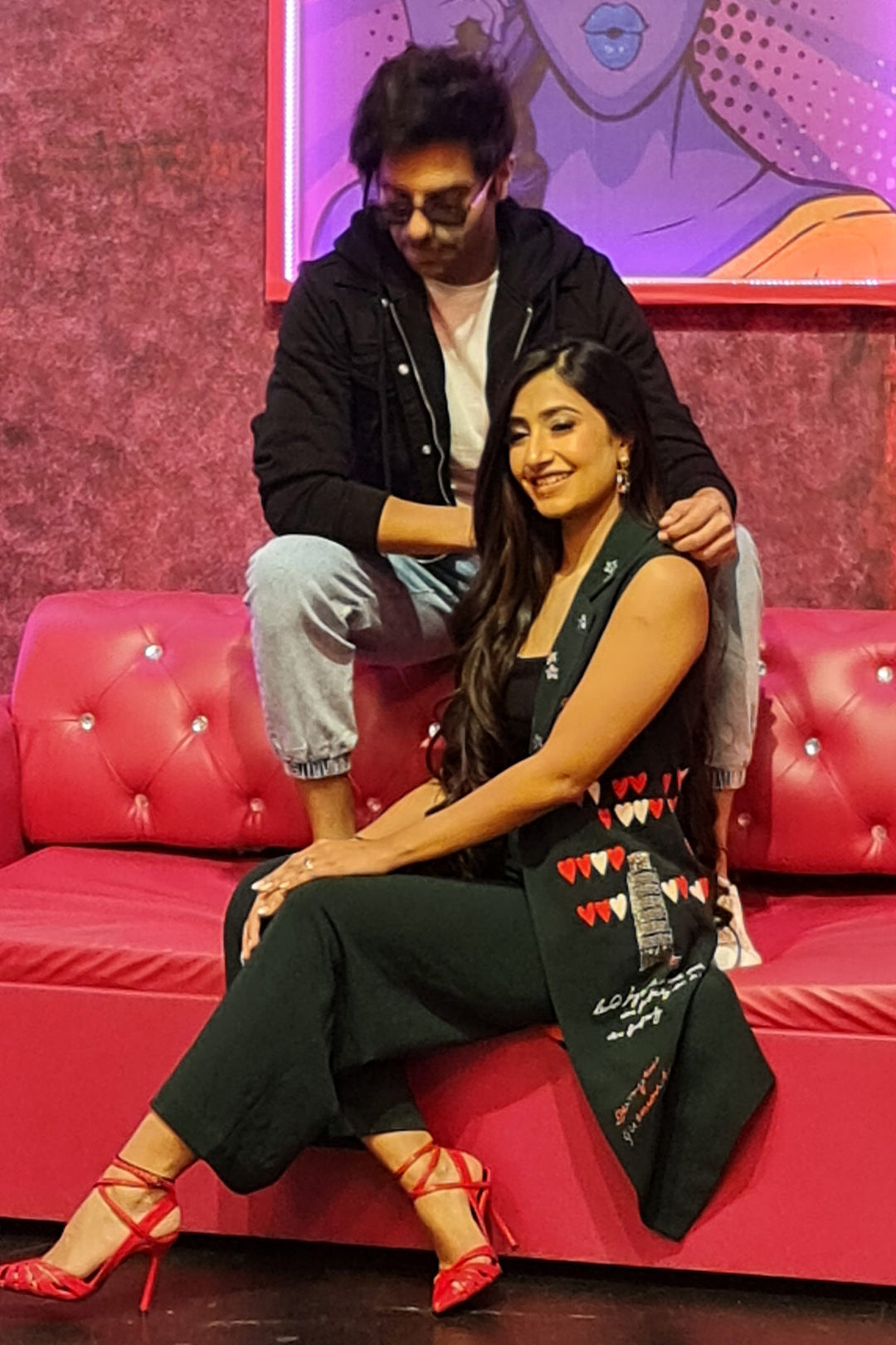 Dhanashree Verma In Dancing Downtown Sleeveless Jacket With Pants
