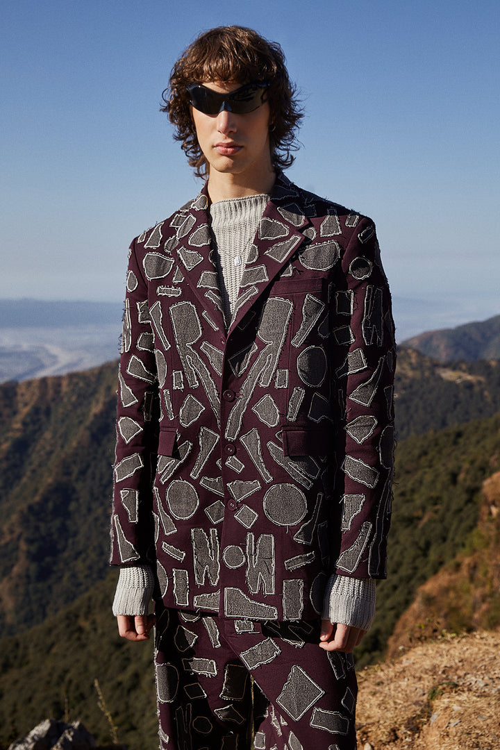 Abstract Shapes Blazer With Baggy Pants