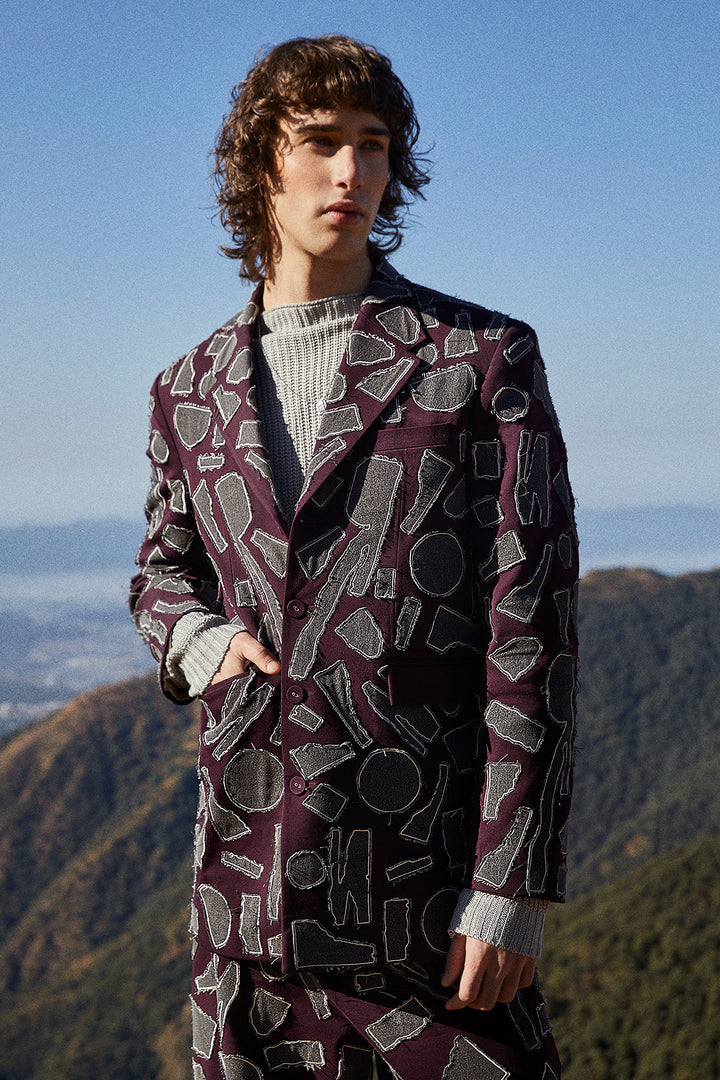 Abstract Shapes Blazer With Baggy Pants