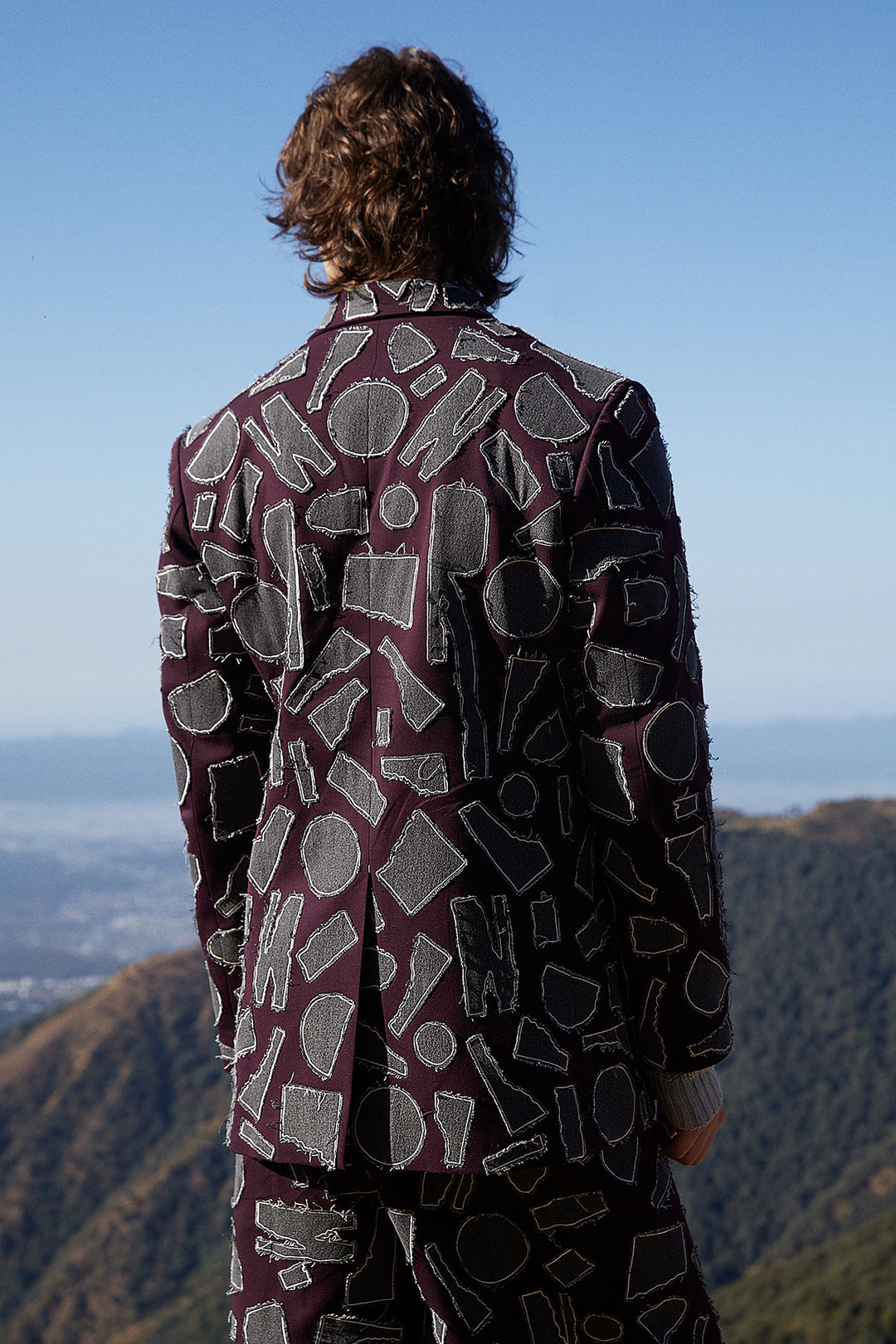 Abstract Shapes Blazer With Baggy Pants