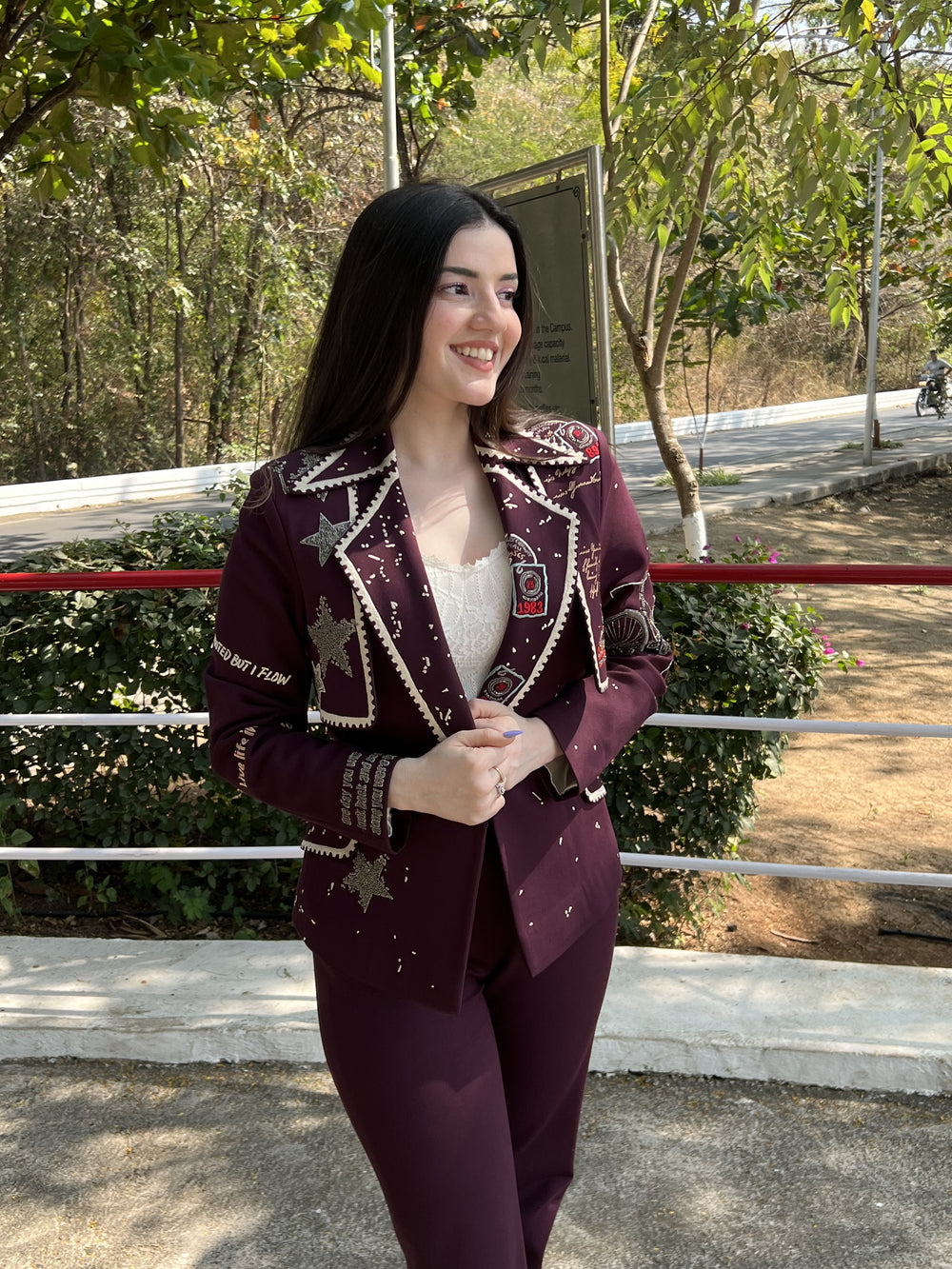 Aastha Shah in Post Card Trench Blazer And Pant