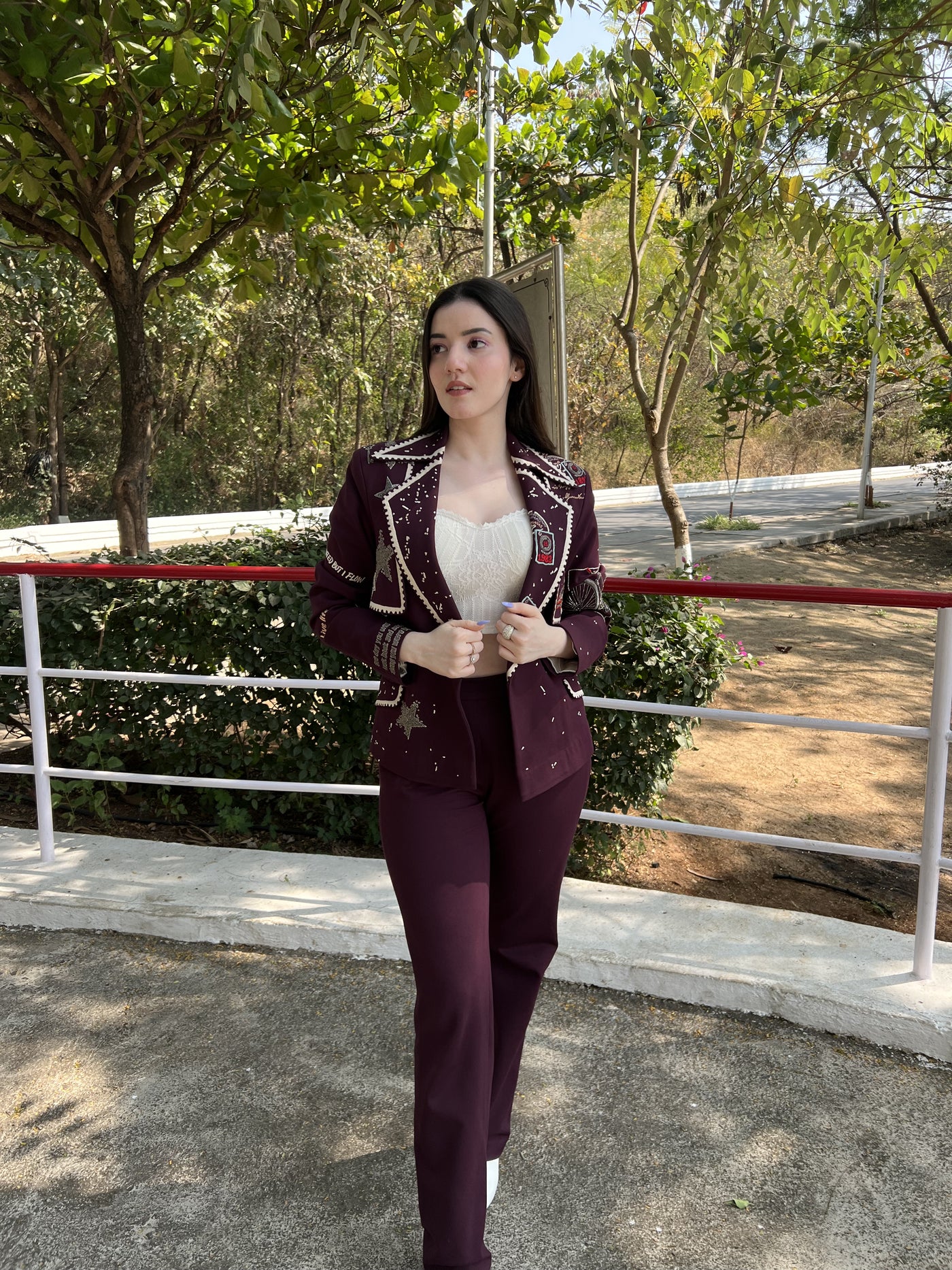Aastha Shah in Post Card Trench Blazer And Pant
