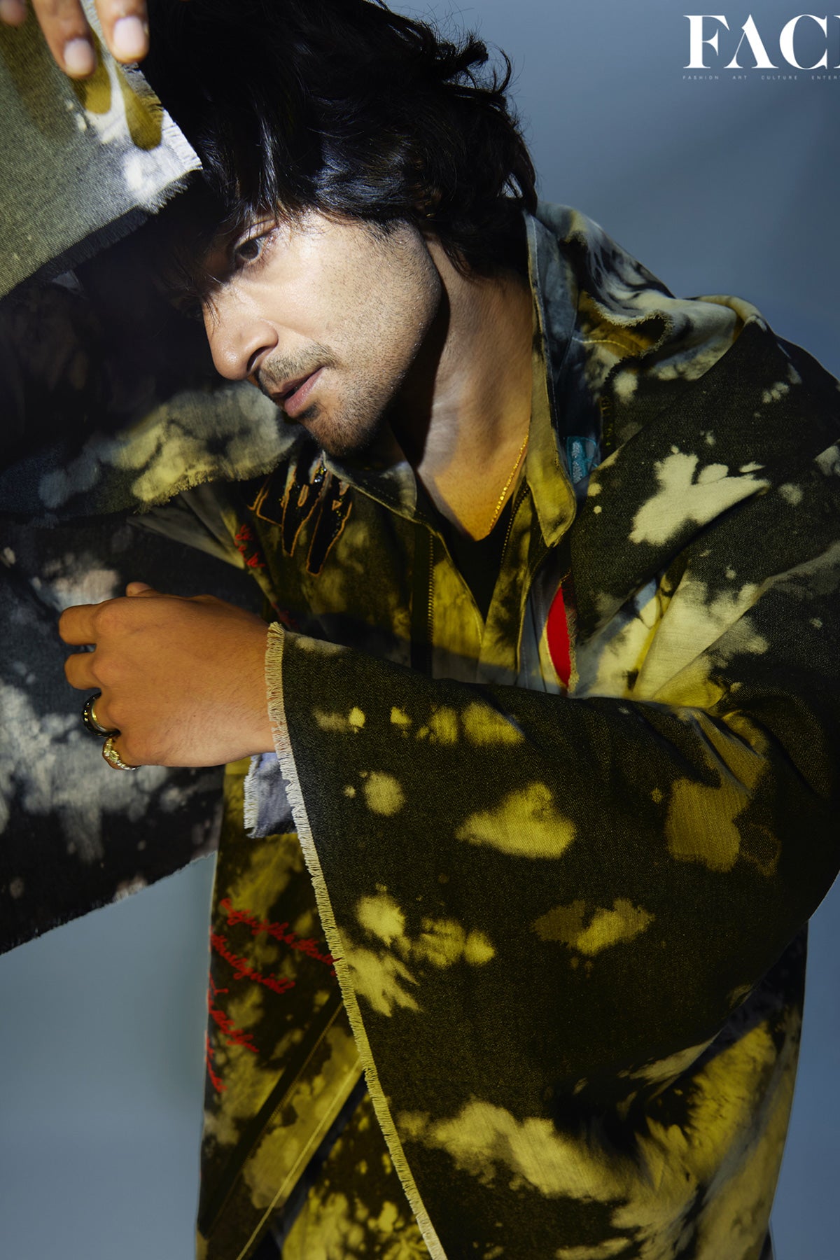 Ali Fazal In Scribble Parka With Circular Skirt And Head Scarf