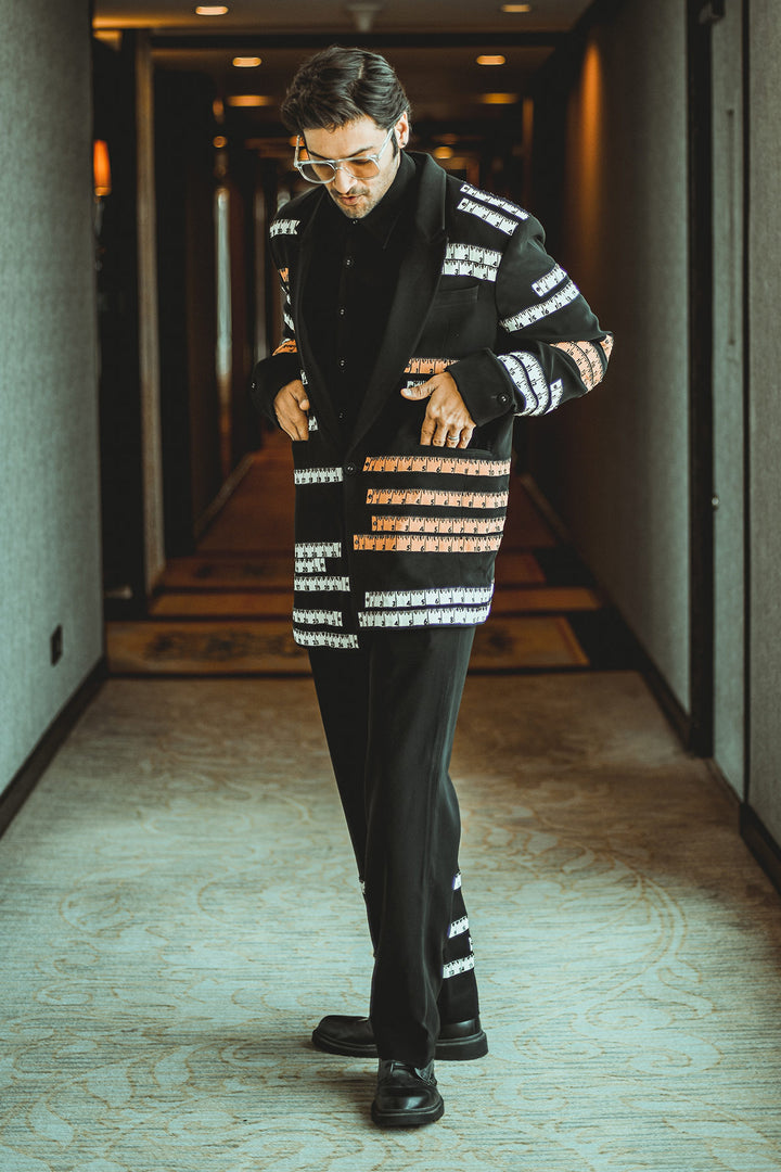 Ali Fazal In Measuring Tape Blazer With Matching Pants And Shirt