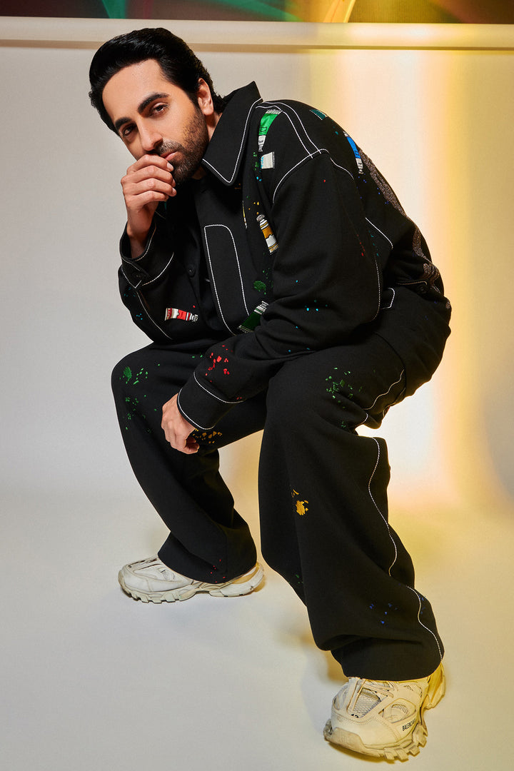 Ayushmann Khurrana In Paint Tubes Oversized Jacket With Matching Pants