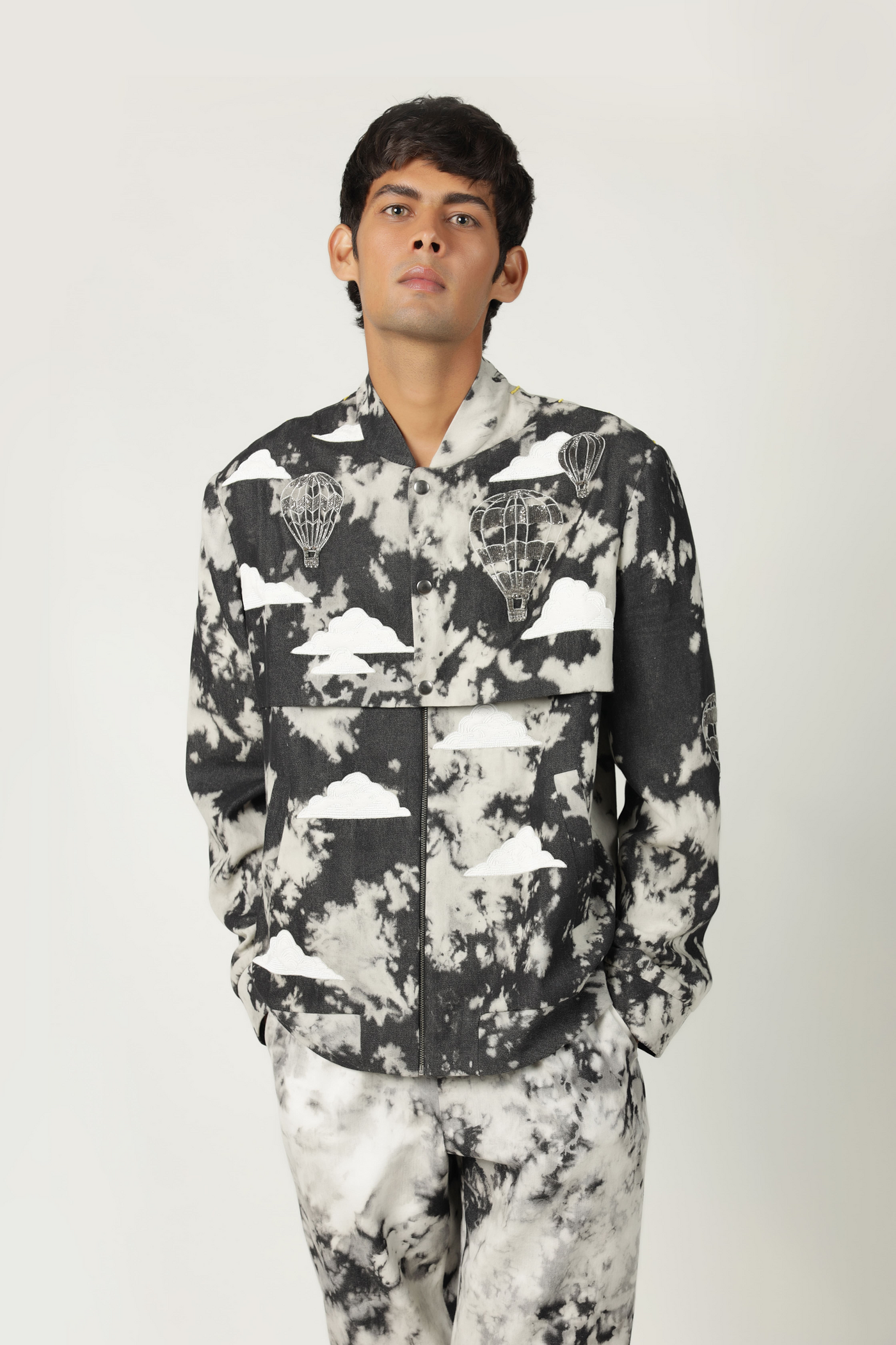 Vihan Saamat in Air Balloon,Clouds And Sun Double Layer Bomber With Pants
