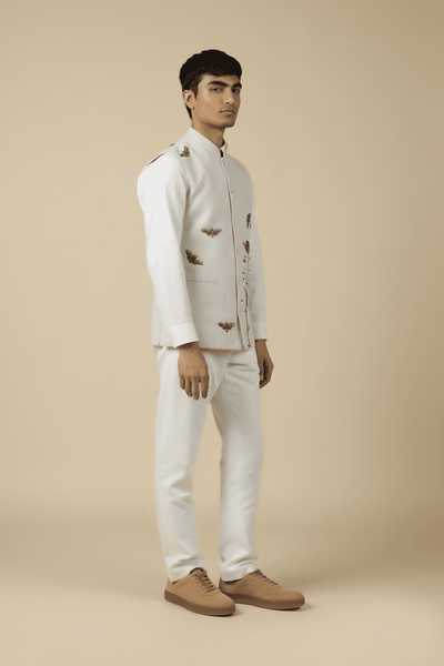 Wildgrass And Insect Nehru Jacket