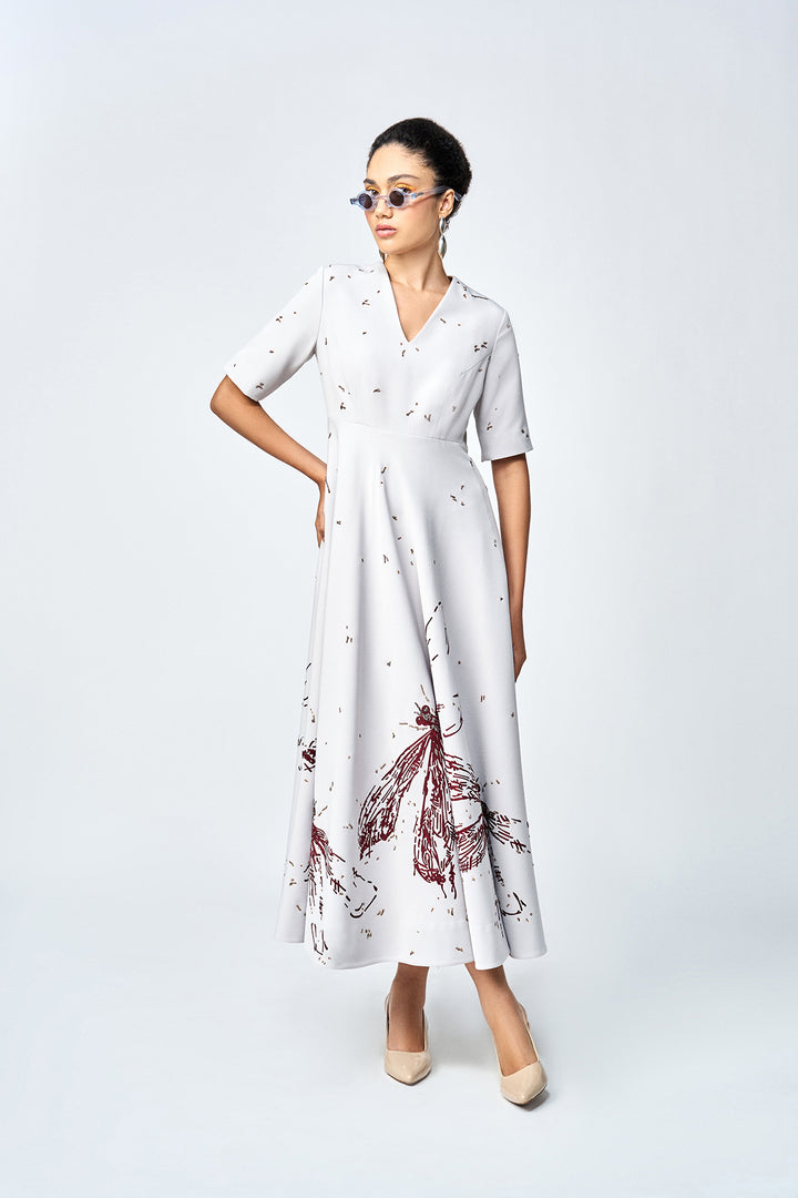 DRAGONFLY CIRCULAR MIDI DRESS