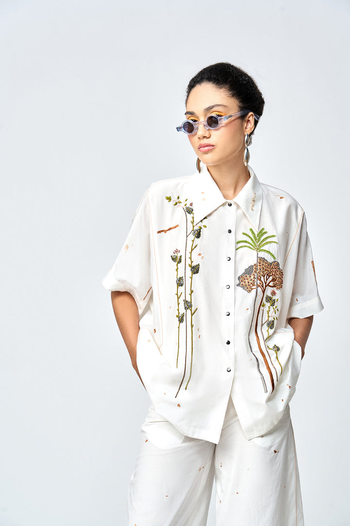 SUMMER PLANT KIMONO ANTI FIT SHIRT