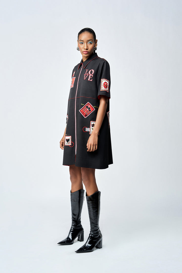 STAMP TIER SHIFT DRESS