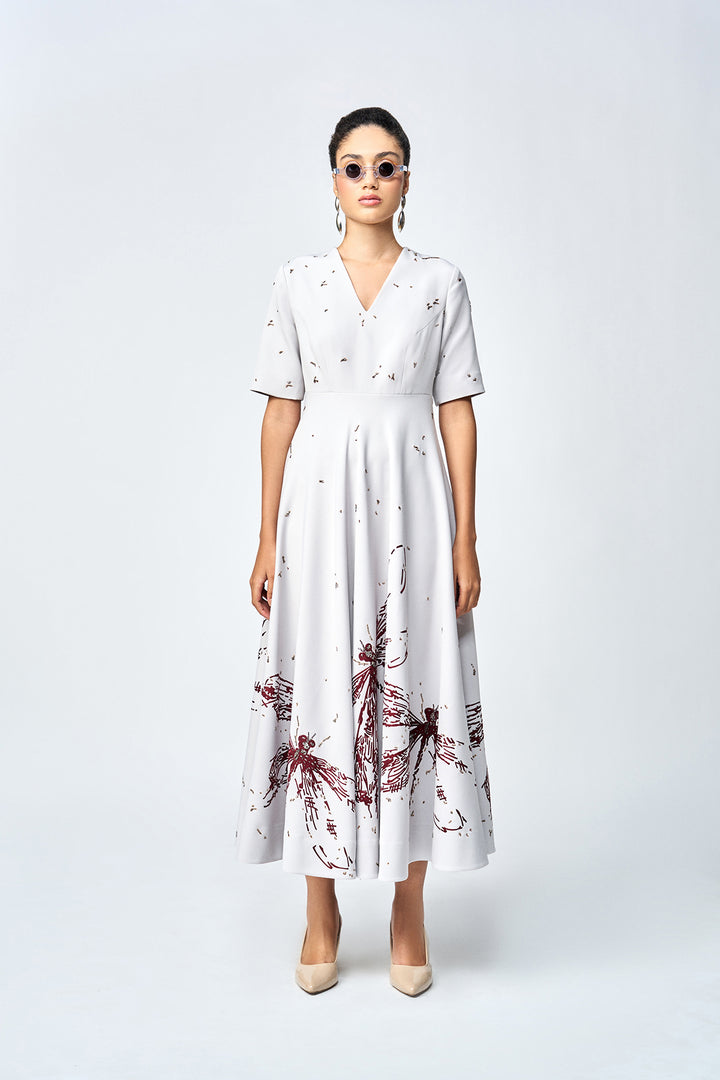 DRAGONFLY CIRCULAR MIDI DRESS