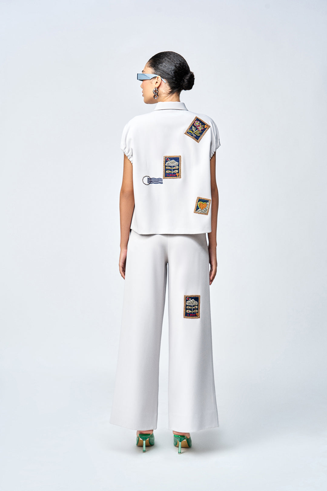 FLARED PANTS OF ( STAMP ELASTICATED TOP )