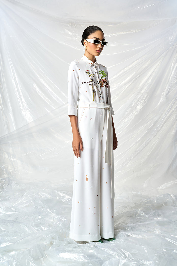 SUMMER PLANT JUMPSUIT WITH BELT