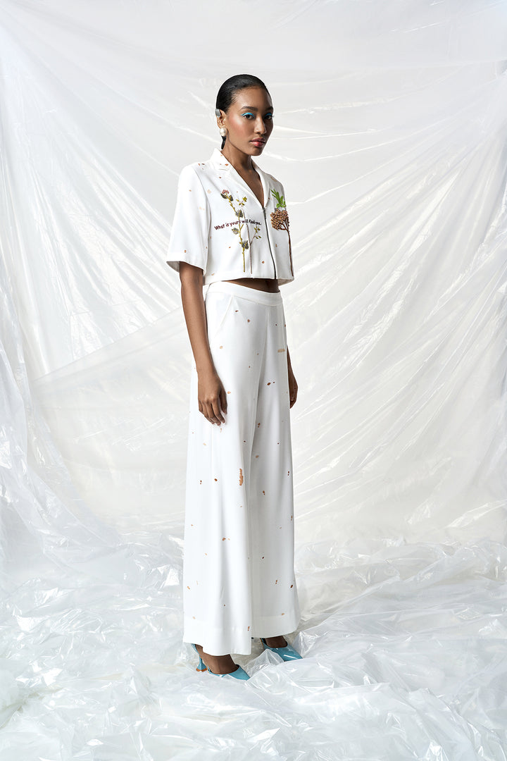SUMMER PLANT CROPPED SHIRT