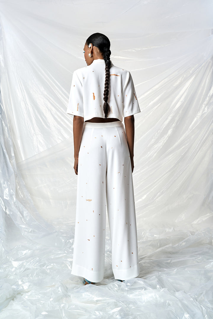 SUMMER PLANT CROPPED SHIRT