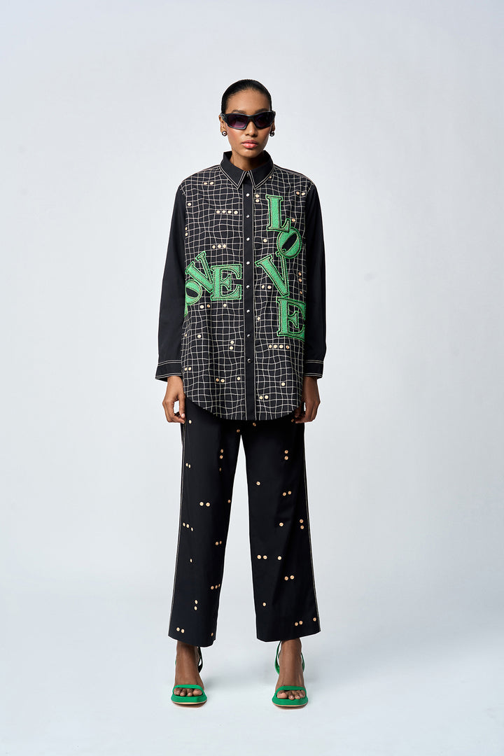 LOVE CHECKS BAGGY SHIRT