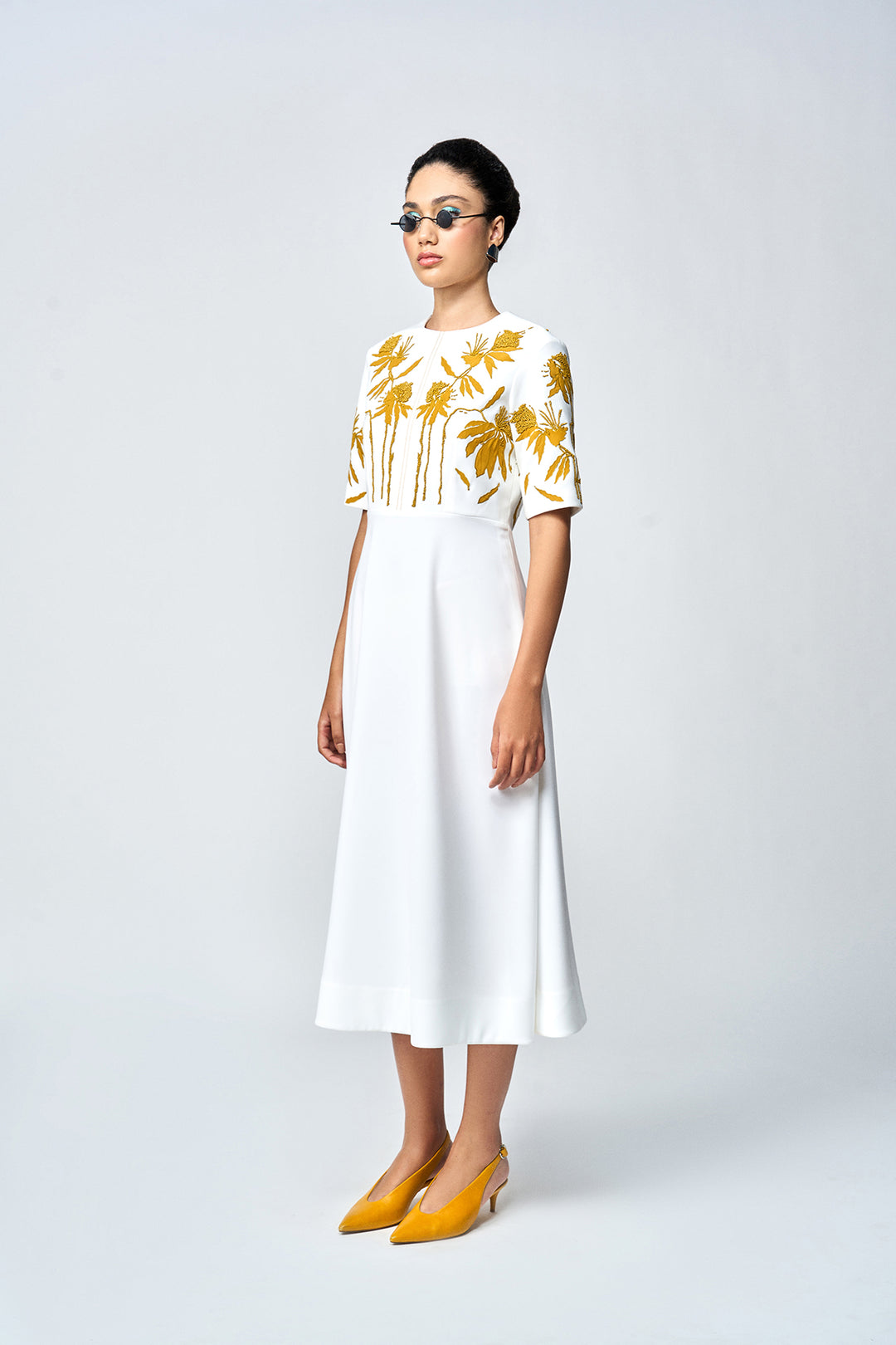 DAINTY LEAVES MIDI DRESS