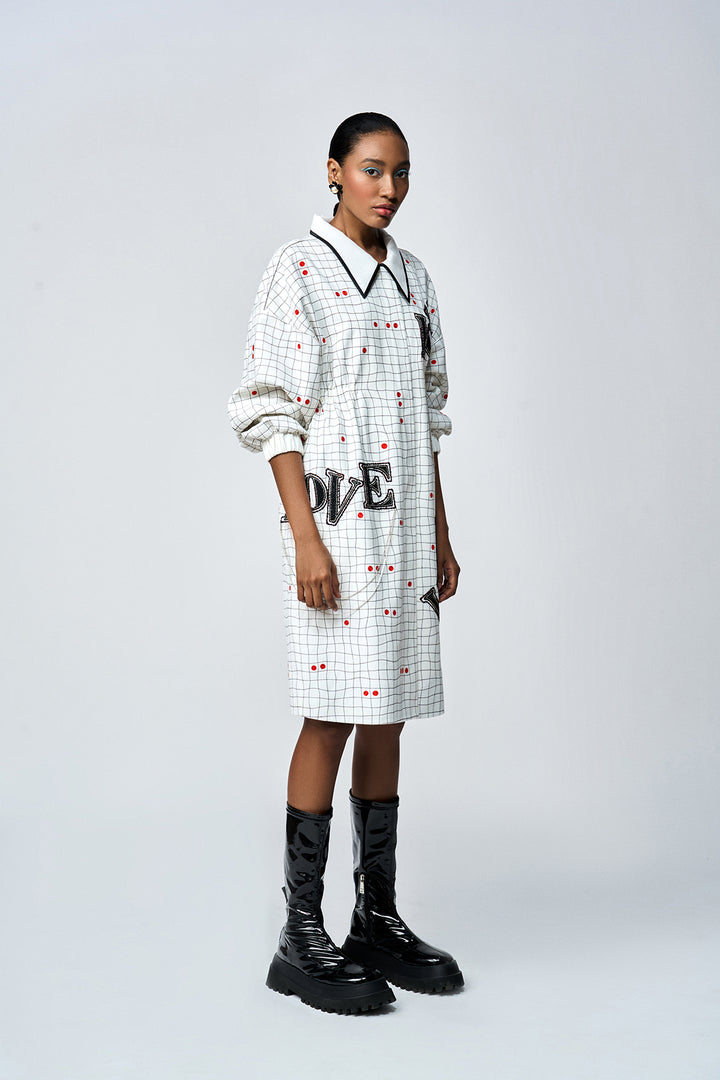 LOVE CHECKS PARKA DRESS
