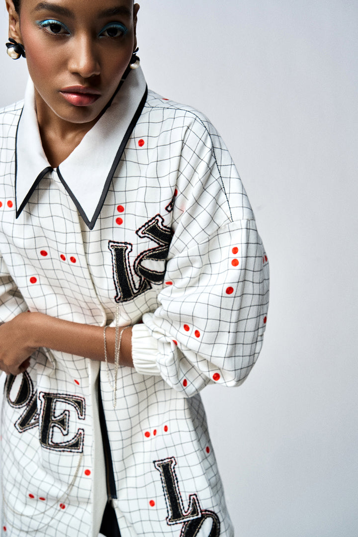 LOVE CHECKS PARKA DRESS