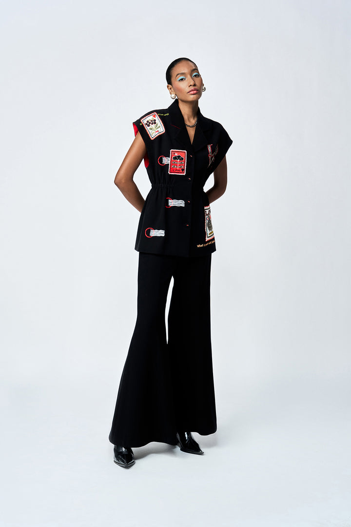 BELL BOTTOM PANTS OF ( STAMP ROBE JACKET )