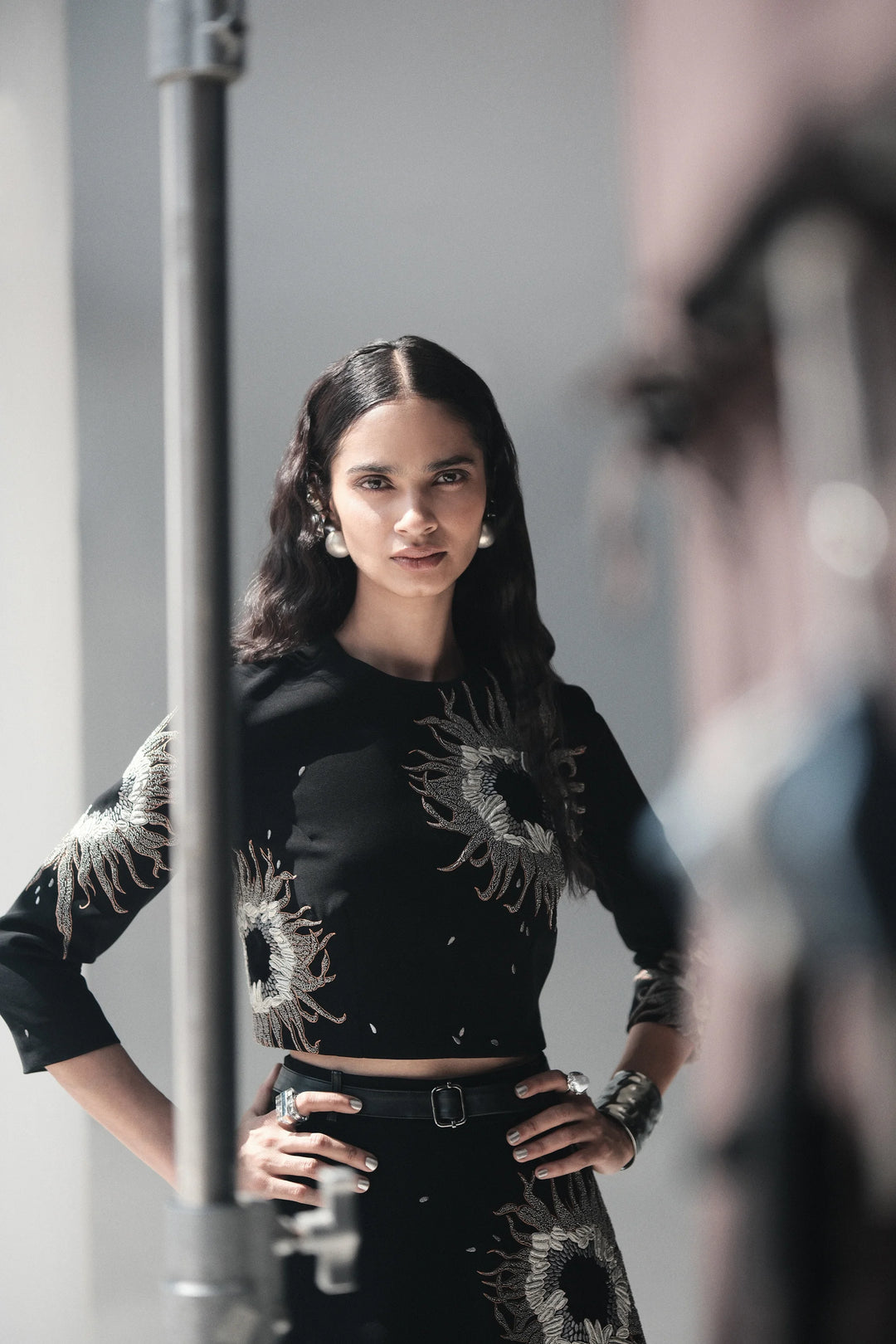MULTI PETALS BLOUSE WITH STATEMENT SKIRT