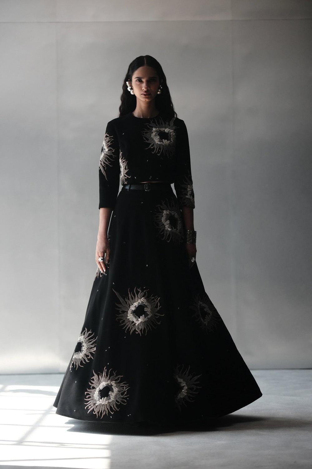 MULTI PETALS BLOUSE WITH STATEMENT SKIRT