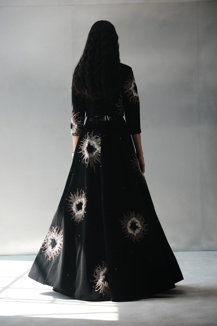 MULTI PETALS BLOUSE WITH STATEMENT SKIRT