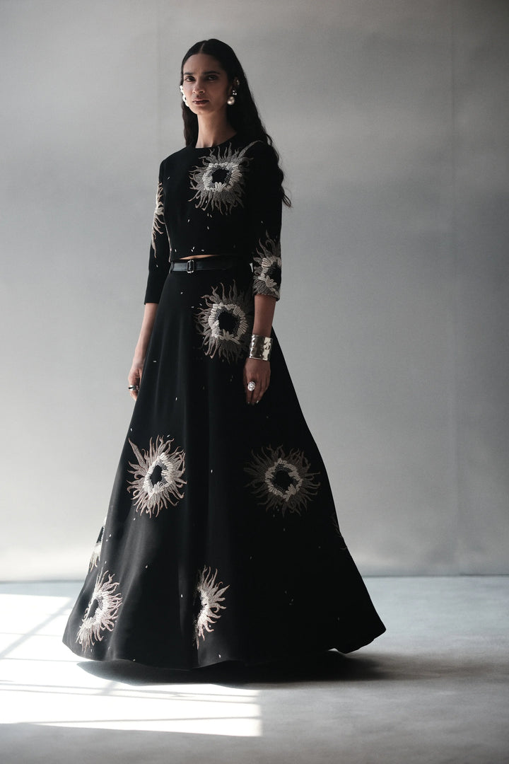 MULTI PETALS BLOUSE WITH STATEMENT SKIRT