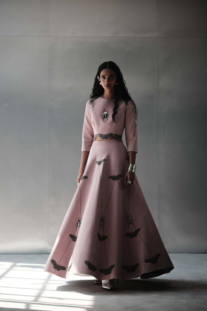 BUTTERFY &amp; BUG BLOUSE WITH STATEMENT SKIRT