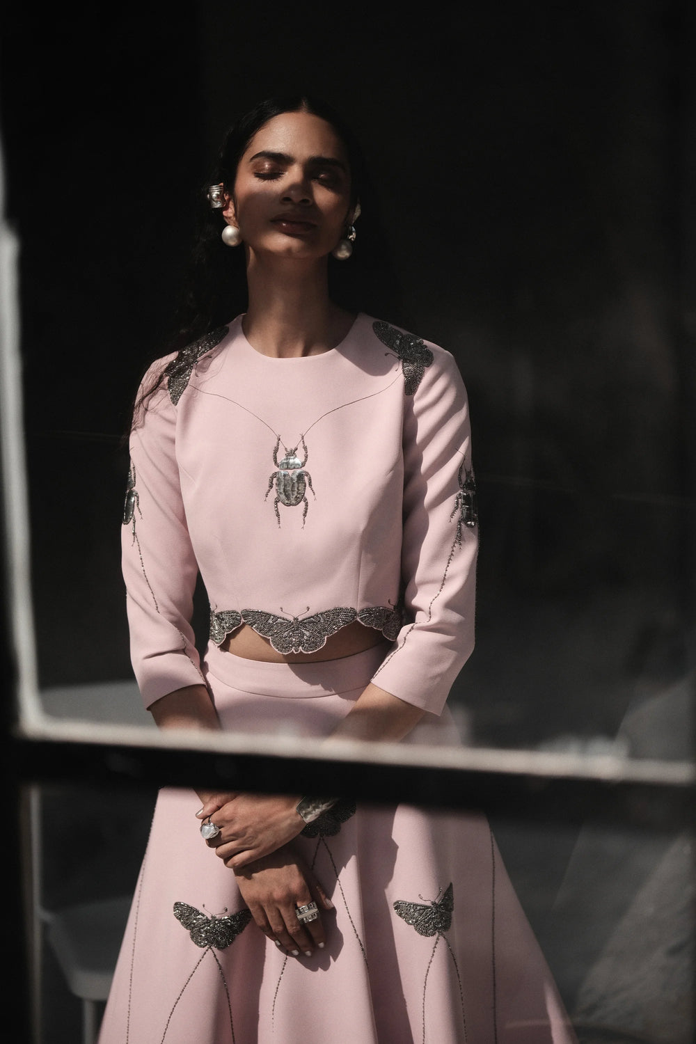 BUTTERFY & BUG BLOUSE WITH STATEMENT SKIRT