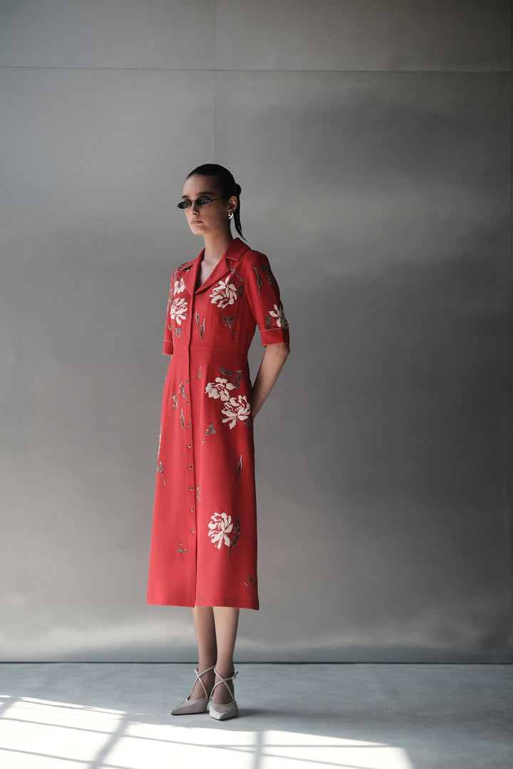 PEONIES FRONT OPEN DRESS