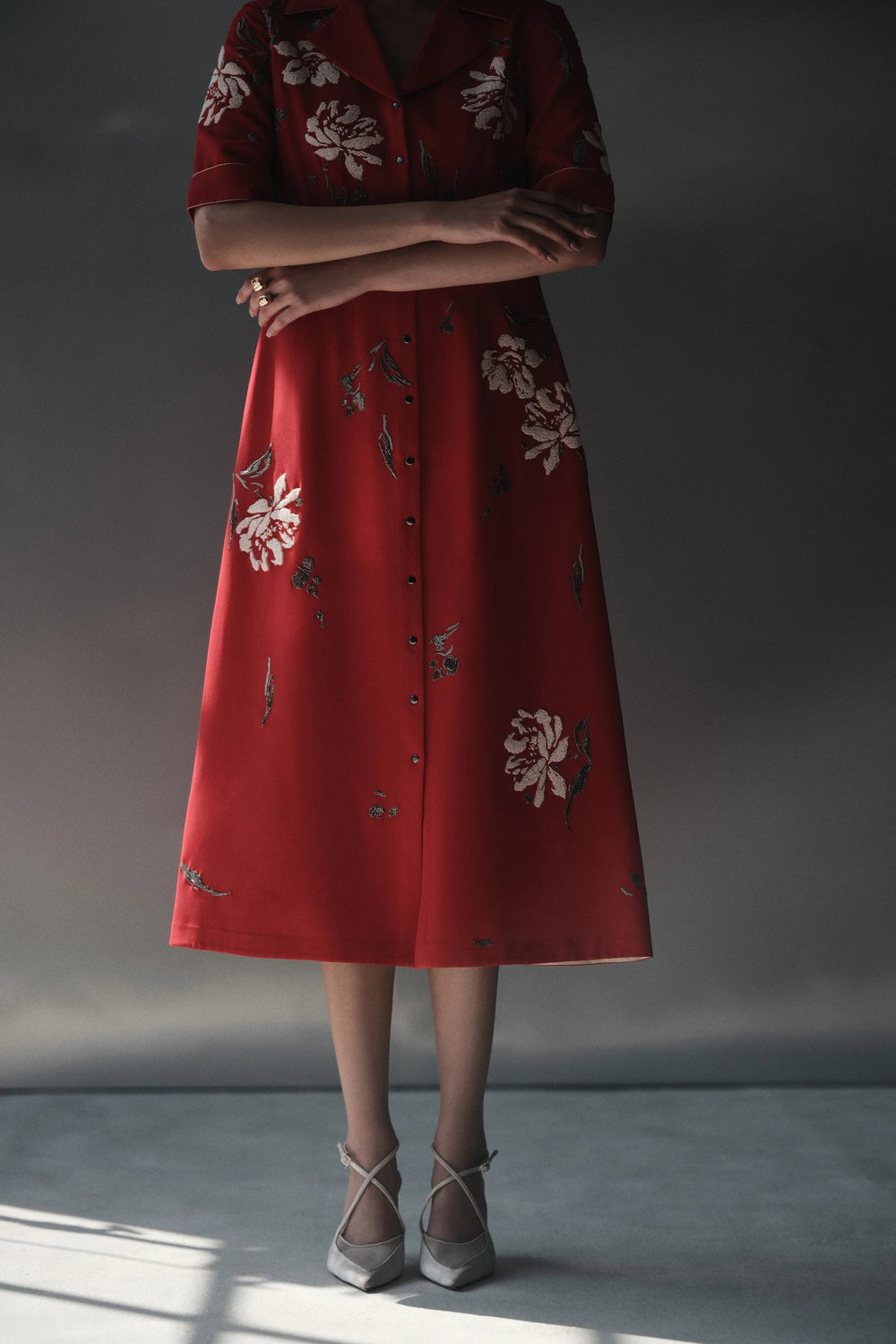 PEONIES FRONT OPEN DRESS