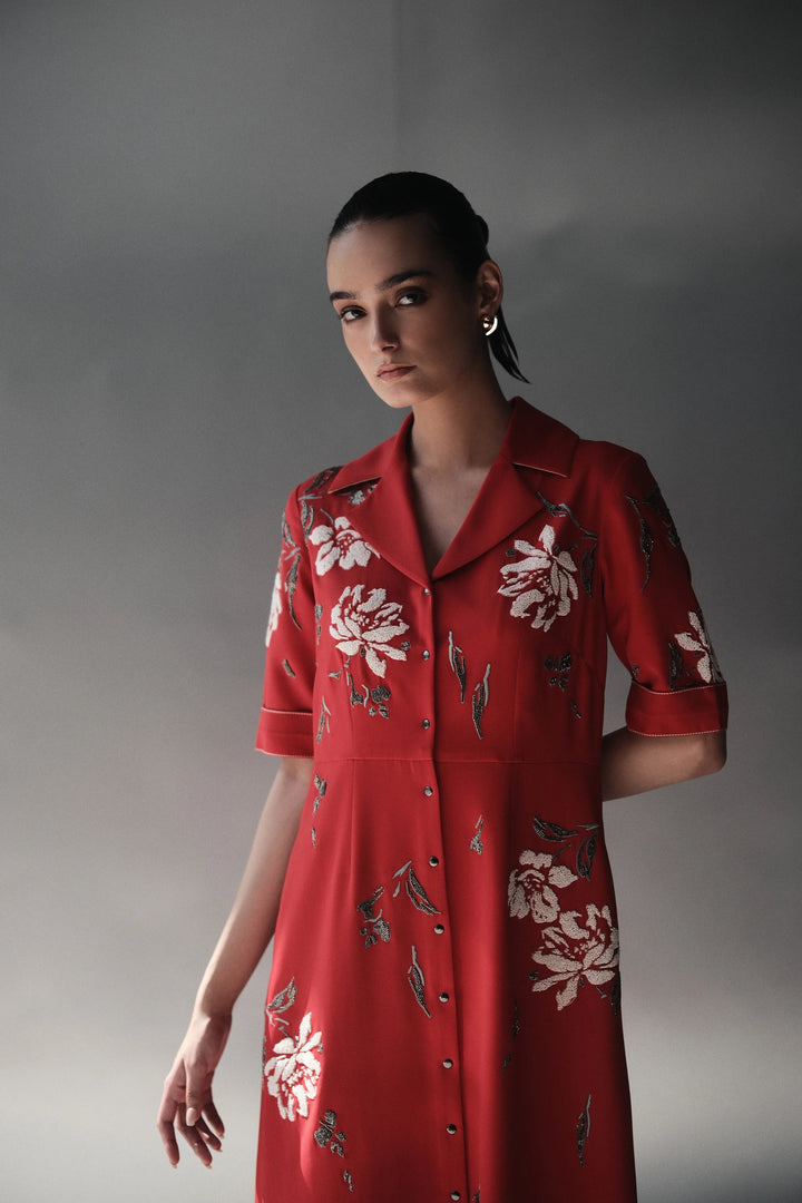 PEONIES FRONT OPEN DRESS