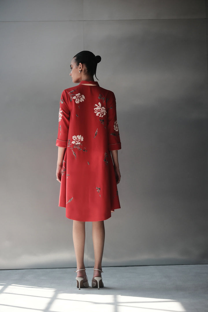 PEONIES SIDE TRIANGLE DRESS