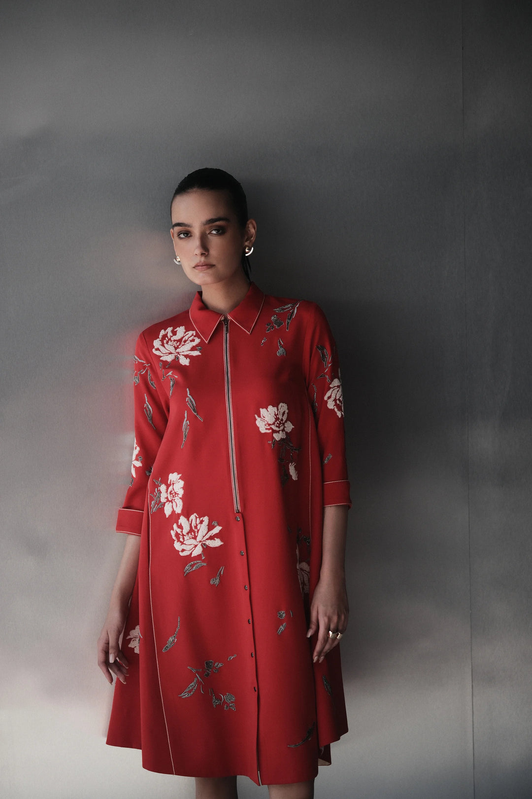 PEONIES SIDE TRIANGLE DRESS