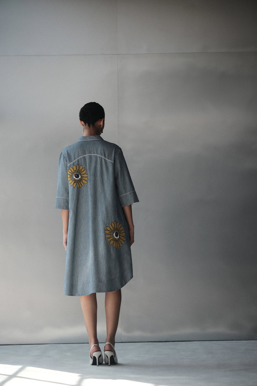 EYE BLOOM A-LINE SHIRT DRESS