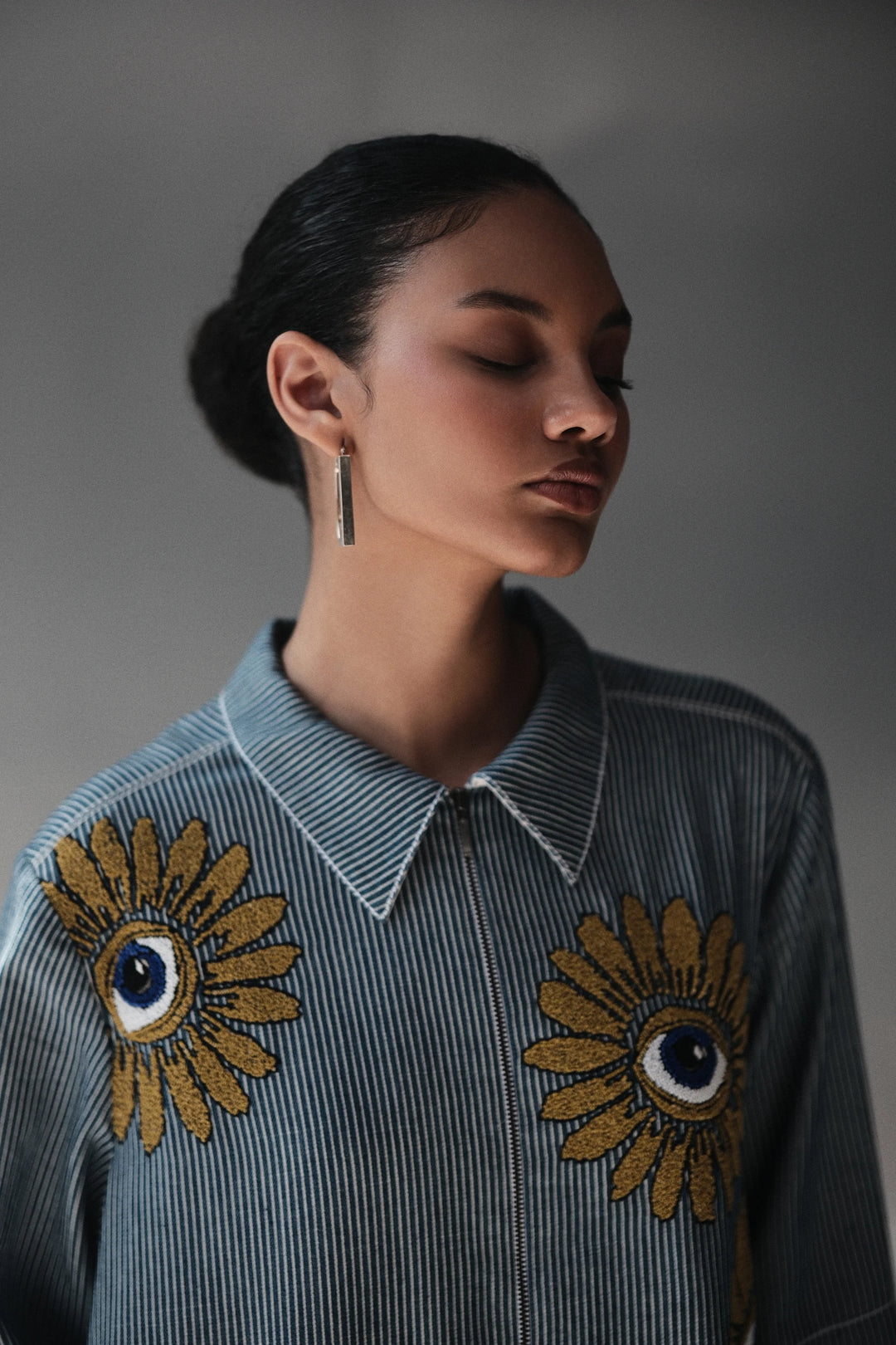 EYE BLOOM A-LINE SHIRT DRESS
