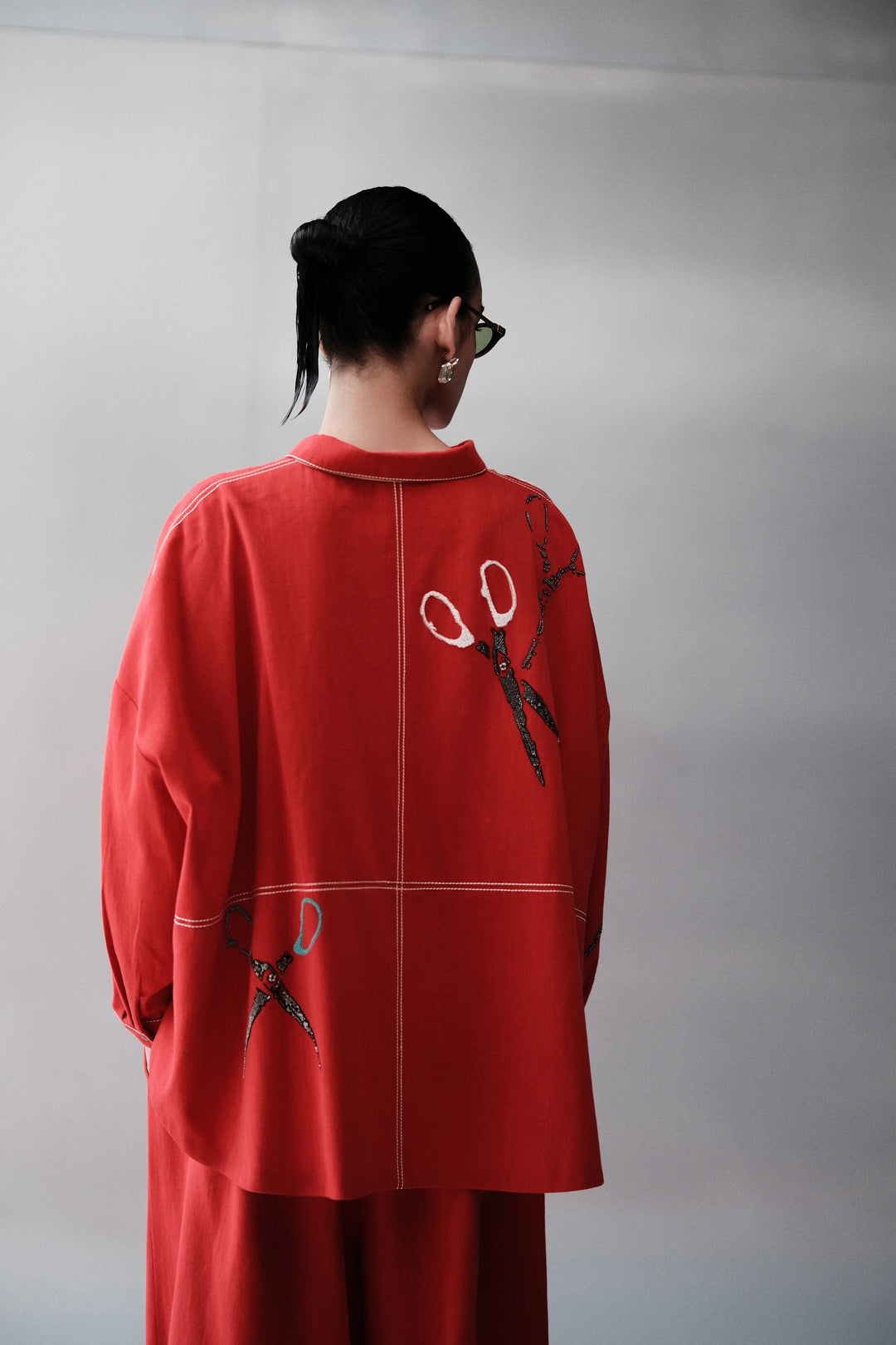 FREE FLOW PANTS OF ( SCISSORS OVERSIZED SHACKET )