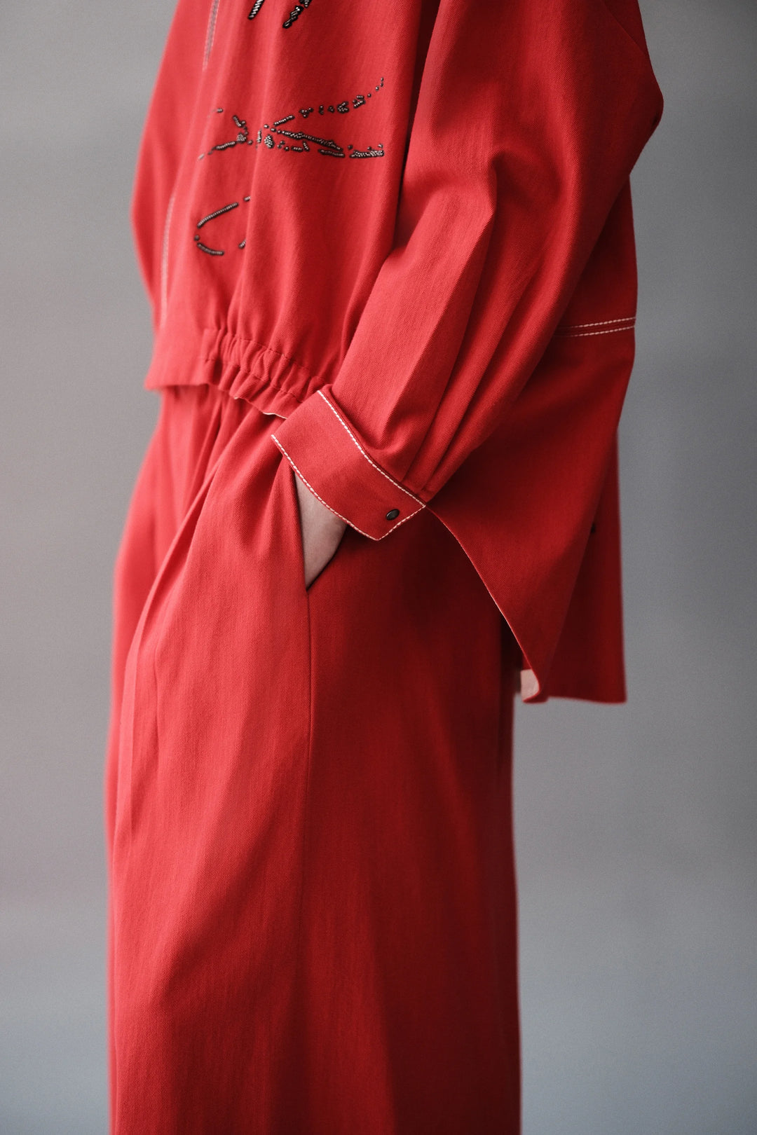 FREE FLOW PANTS OF ( SCISSORS OVERSIZED SHACKET )