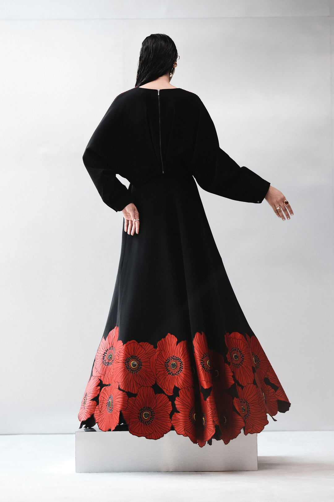 POPPY BORDER STATEMENT SKIRT WITH BLOUSE