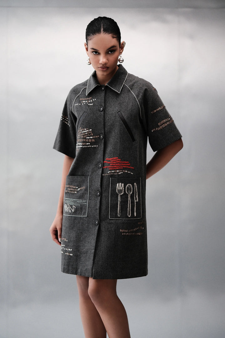 CUTLERY RAGLYAN SLEEVE DRESS