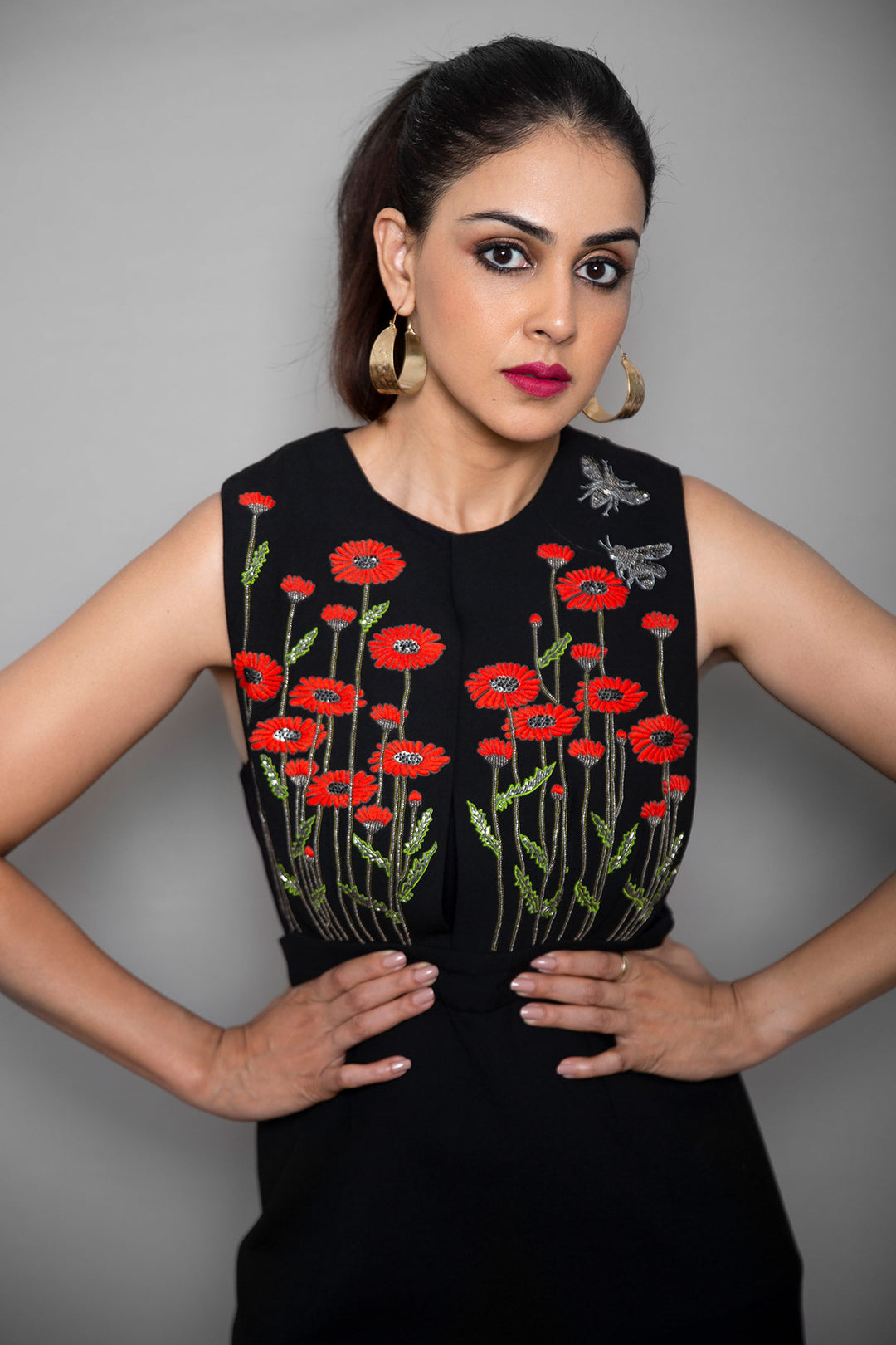 Genelia Dsouza In Daisy And Bee Dungree Dress