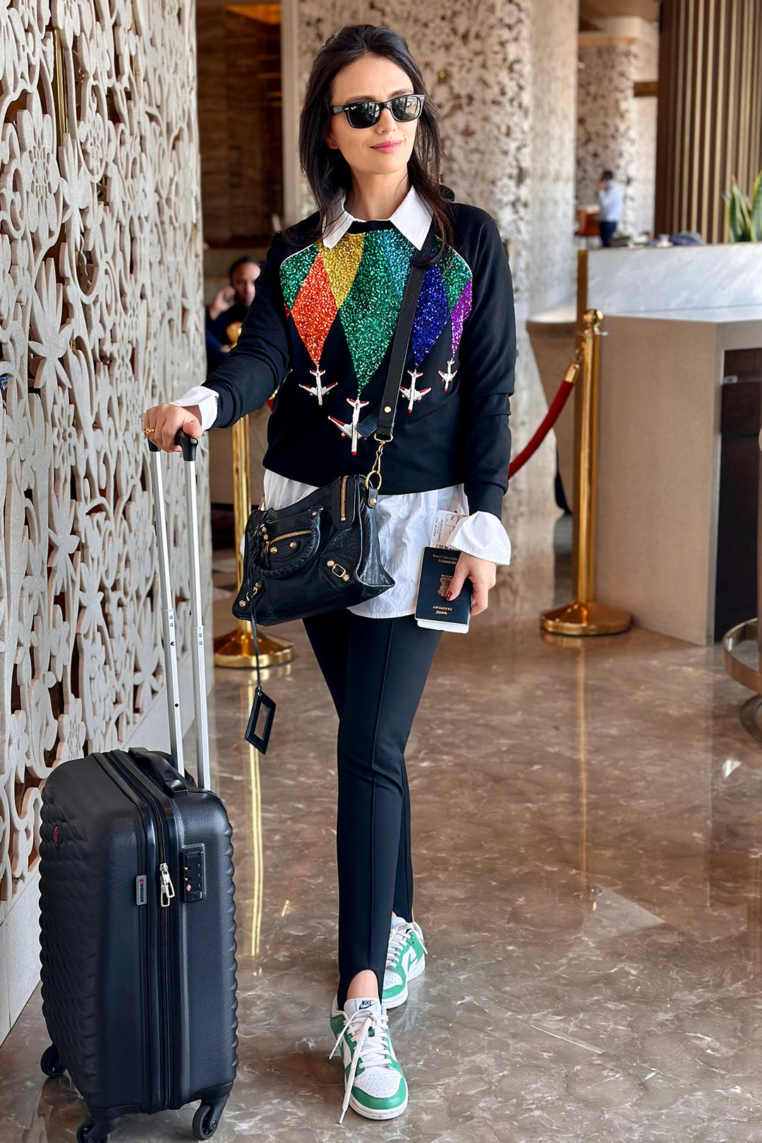 Roshni Chopra In Fly Over The Rainbow Raglan Sweatshirt