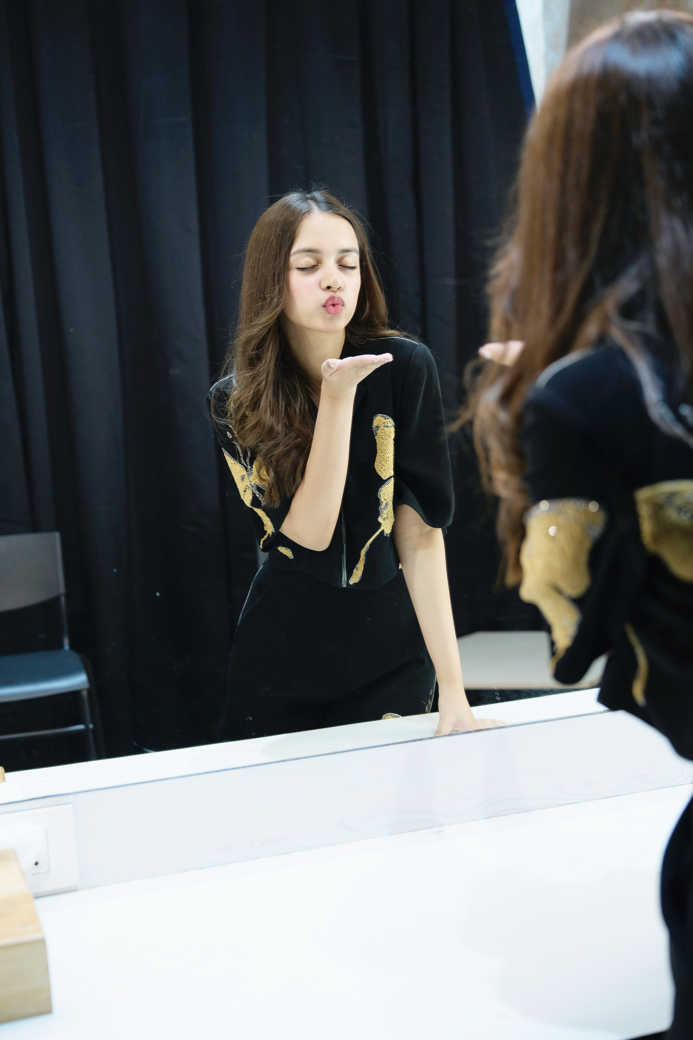 Nitashi Goel in FADING BUTTERFLY CROPPED SHIRT WITH FLARED PANTS