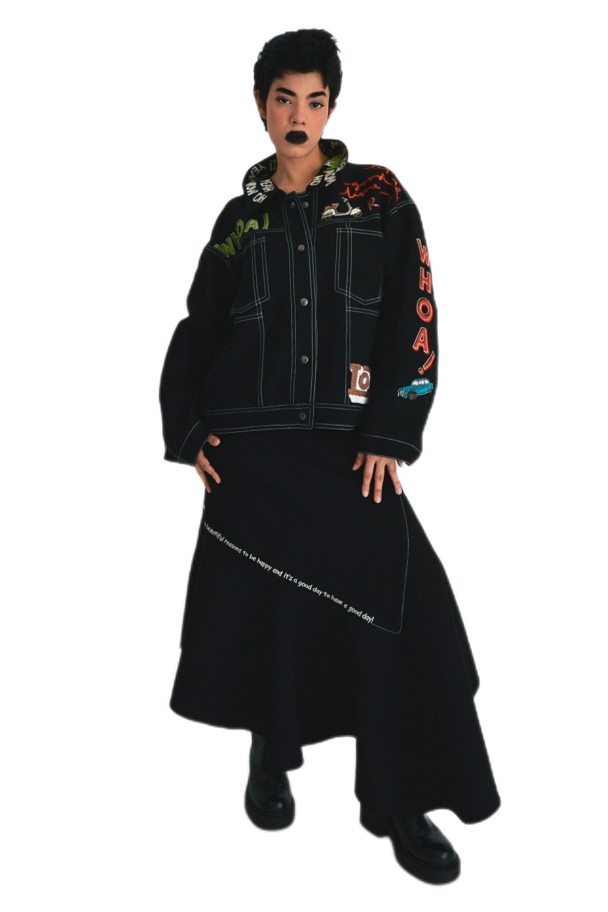 Shafaque Iqbal In  "Good Times Roll" Oversized Jacket And Asymmetric Skirt