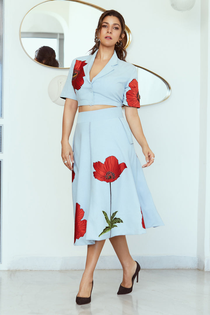 Nimrat Kaur In Poppy Double Breast Top And Circular Skirt