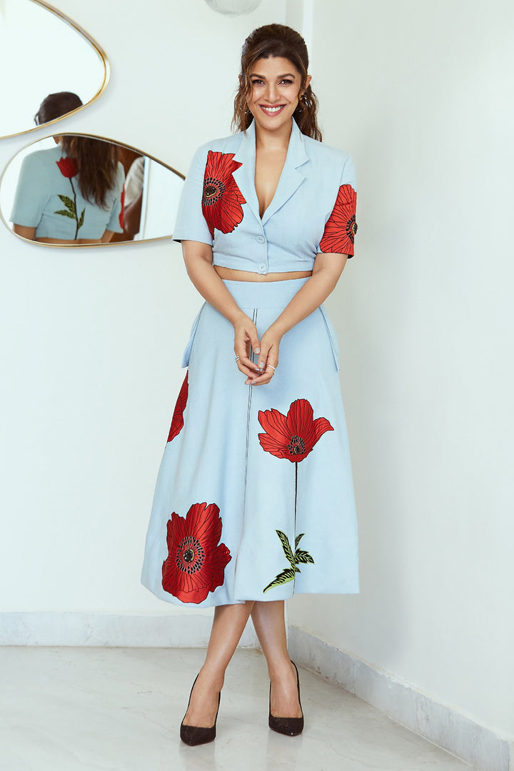 Nimrat Kaur In Poppy Double Breast Top And Circular Skirt