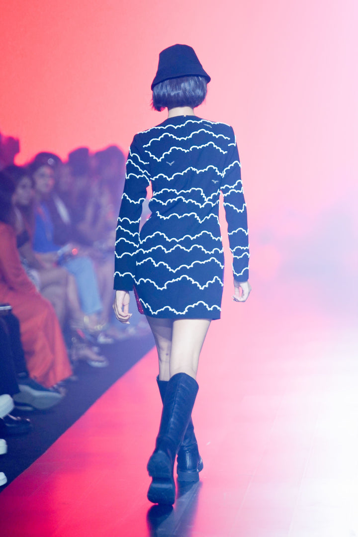 Shafaque Eqbal In Clouds And Eye Rainbow Mini Dress