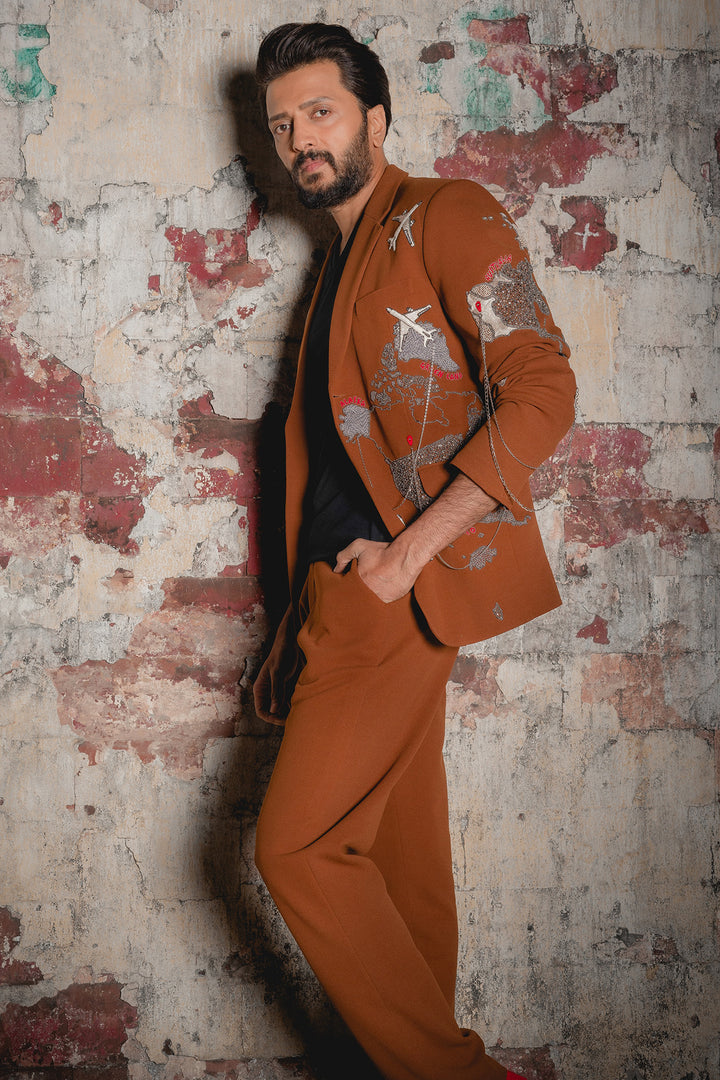Ritesh Deshmukh In Map Blazer With Pants